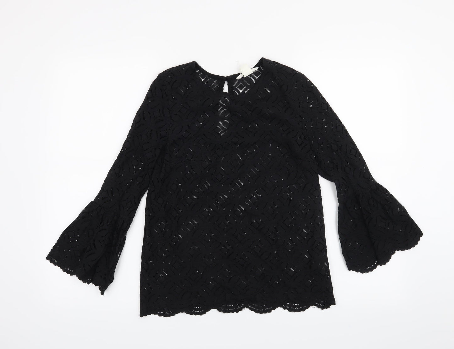 Womens UK Size XS H&M Black Basic Blouse