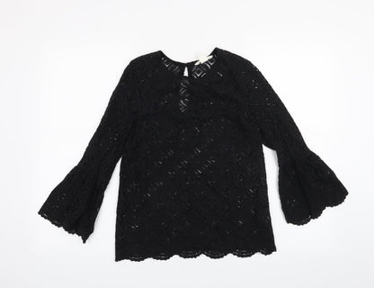Womens UK Size XS H&M Black Basic Blouse
