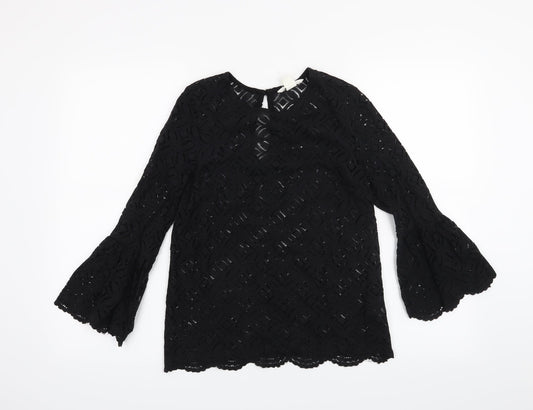 Womens UK Size XS H&M Black Basic Blouse