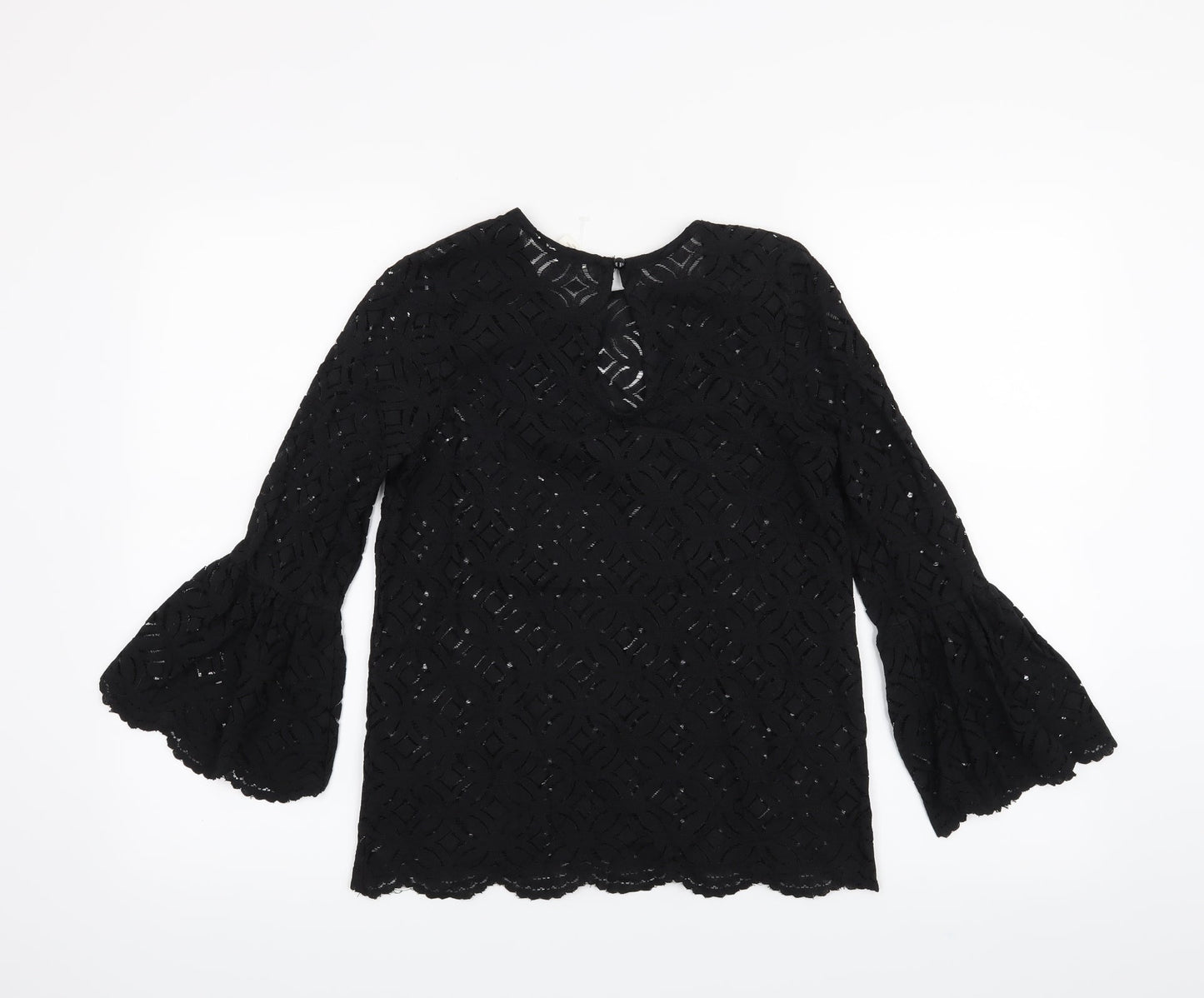 Womens UK Size XS H&M Black Basic Blouse