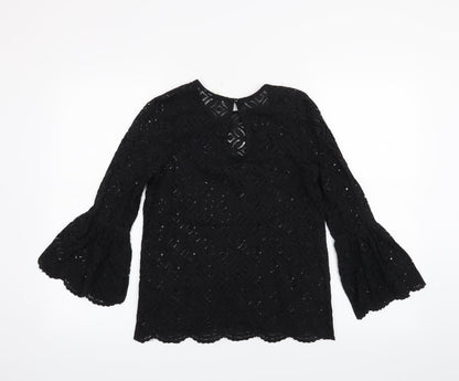 Womens UK Size XS H&M Black Basic Blouse