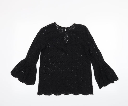 Womens UK Size XS H&M Black Basic Blouse