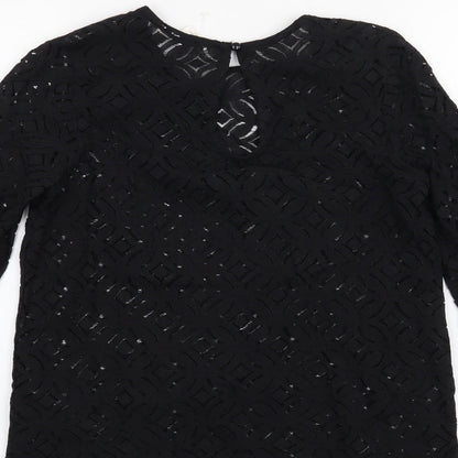 Womens UK Size XS H&M Black Basic Blouse