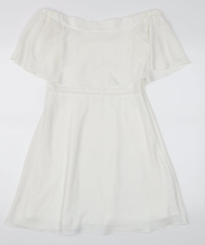 River Island Womens White   Skater Dress  Size 8
