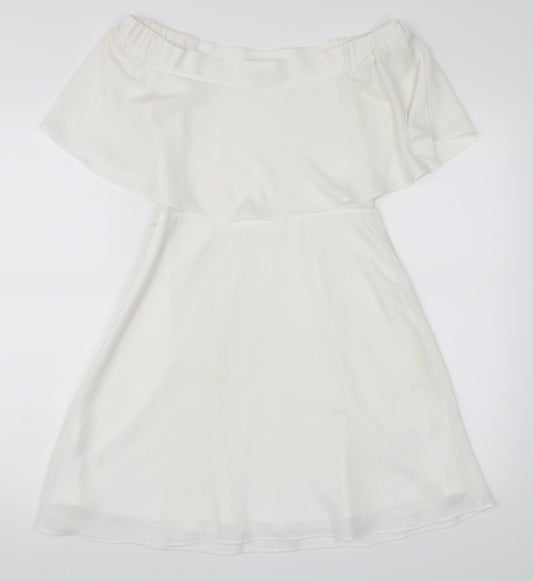 River Island Womens White   Skater Dress  Size 8