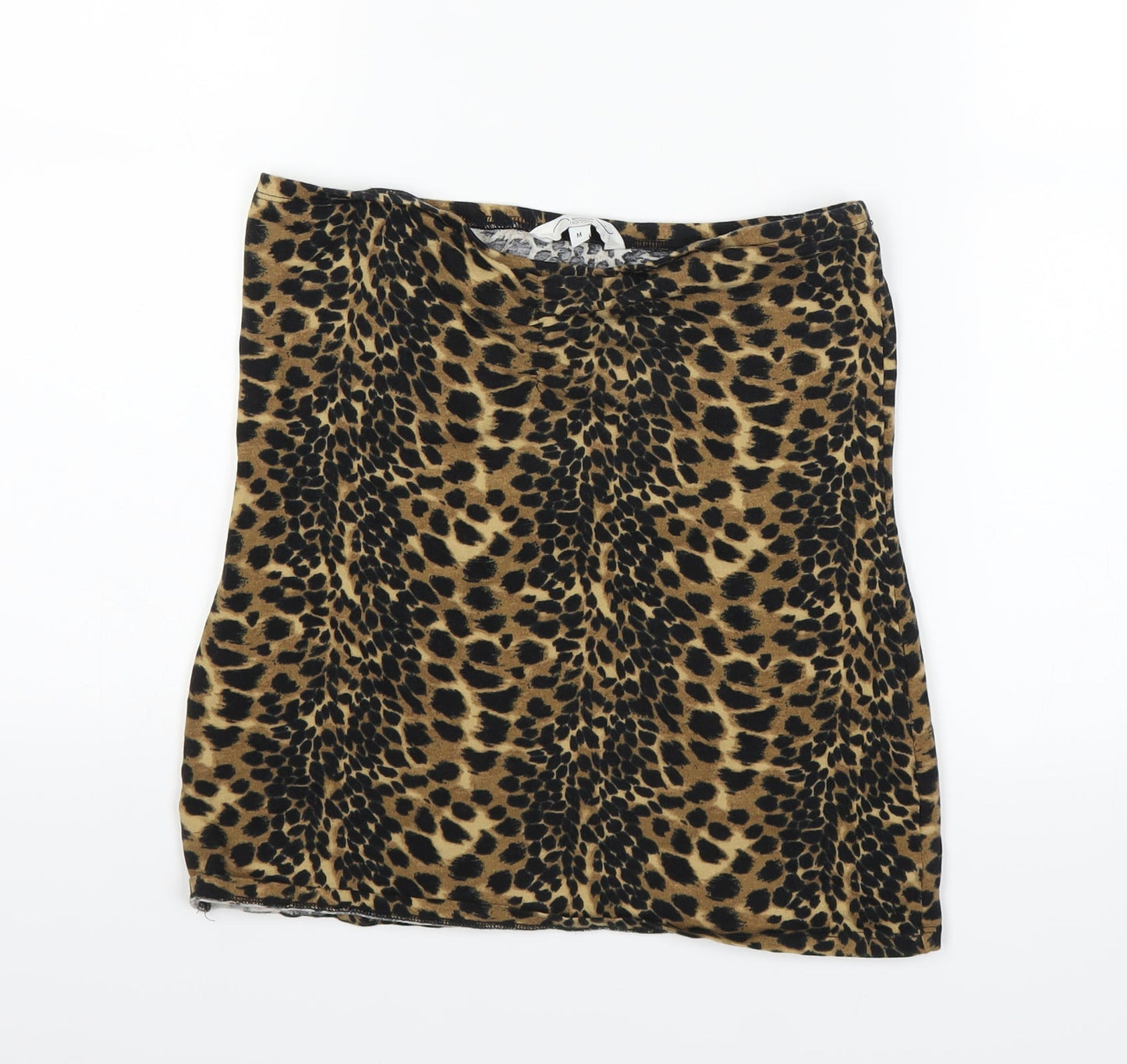 New Look Womens Brown Animal Print  A-Line Skirt Size M