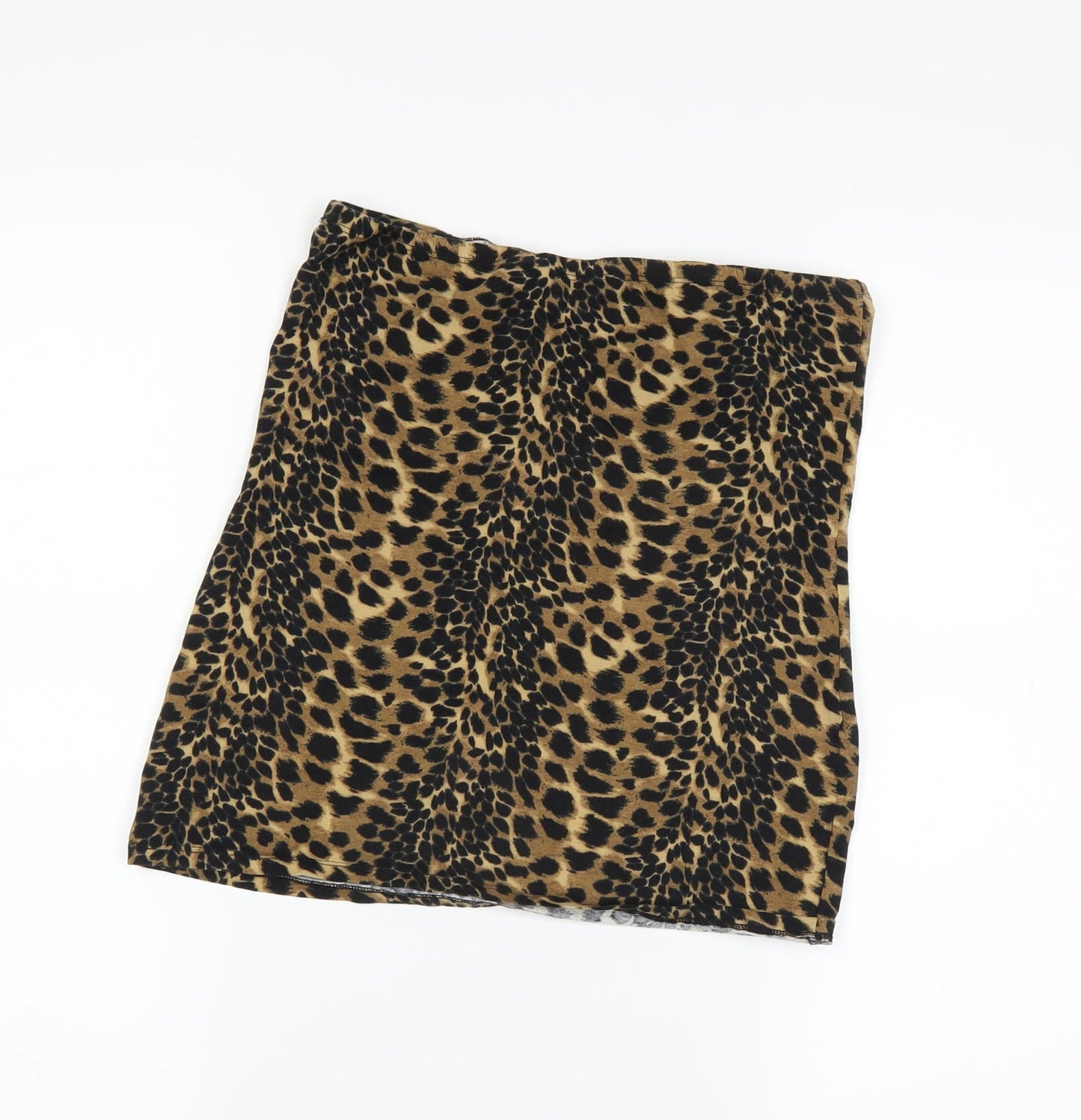 New Look Womens Brown Animal Print  A-Line Skirt Size M