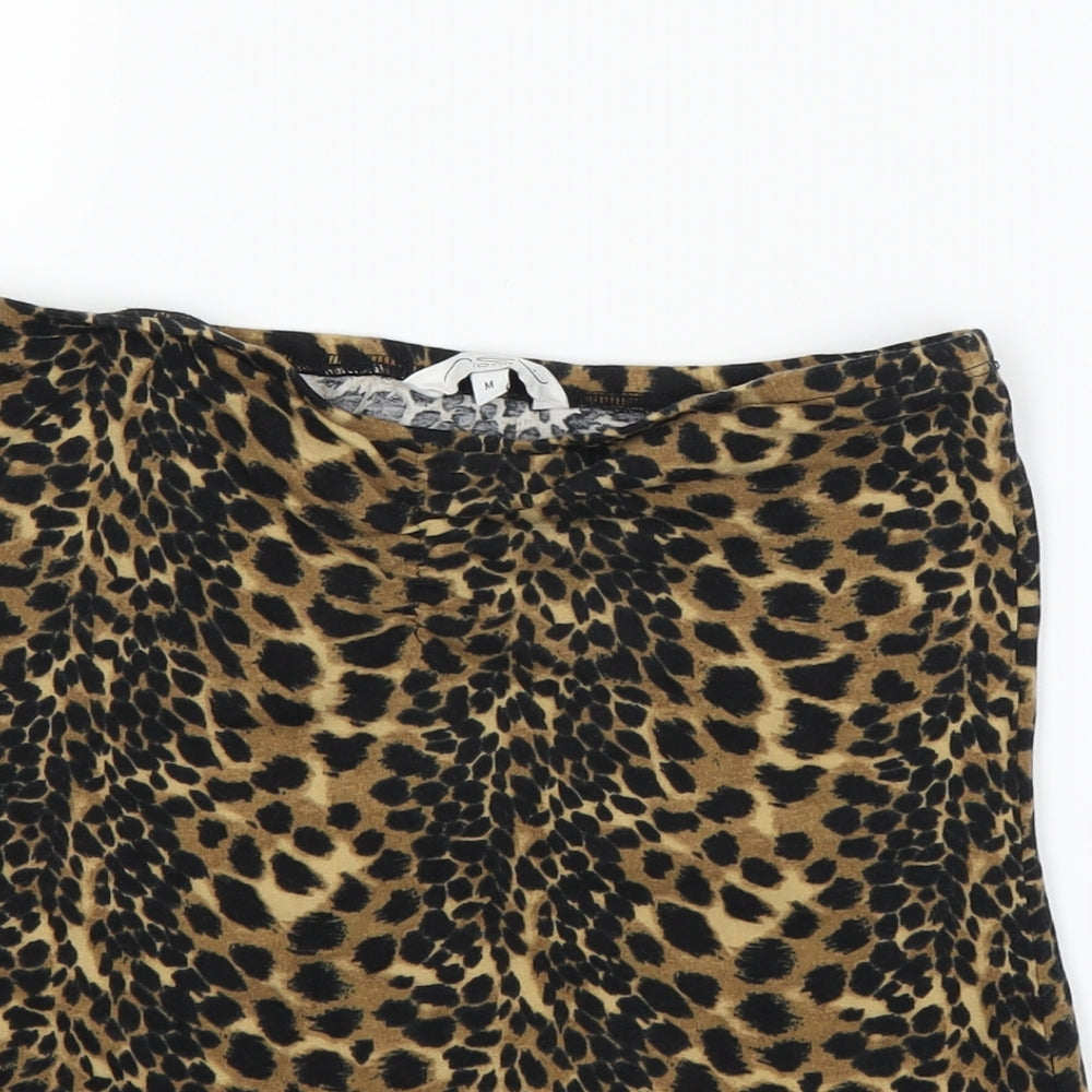 New Look Womens Brown Animal Print  A-Line Skirt Size M