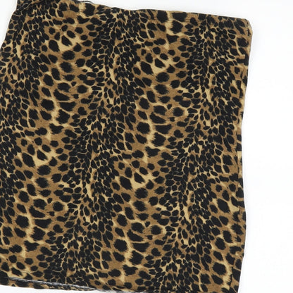 New Look Womens Brown Animal Print  A-Line Skirt Size M