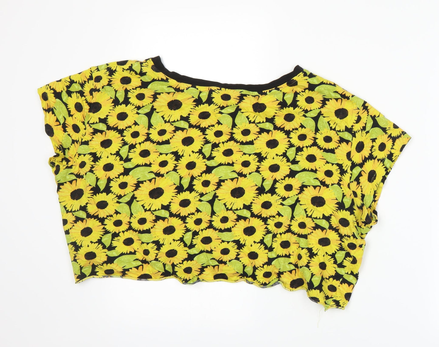 Womens UK Size L H&M Yellow Basic T-Shirt