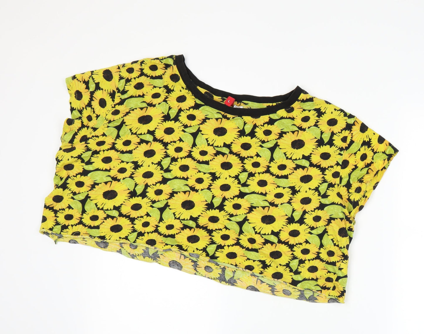 Womens UK Size L H&M Yellow Basic T-Shirt