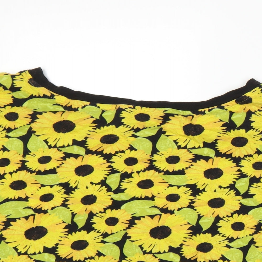 Womens UK Size L H&M Yellow Basic T-Shirt