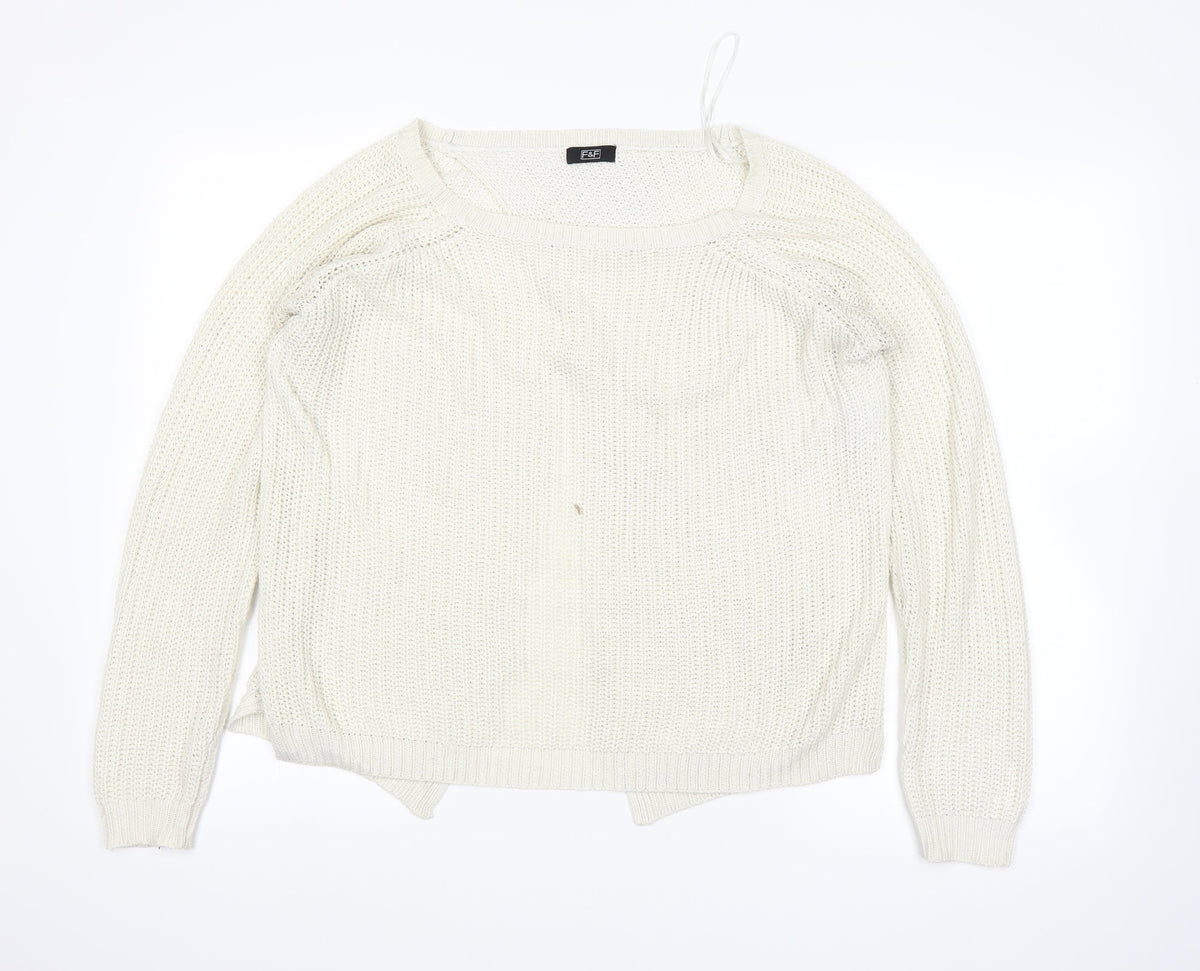 F&F Womens White   Pullover Jumper Size 10