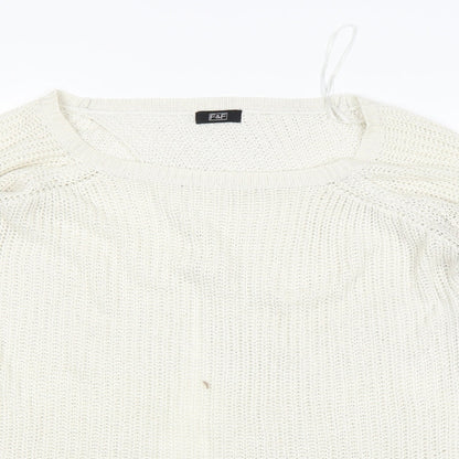 F&F Womens White   Pullover Jumper Size 10