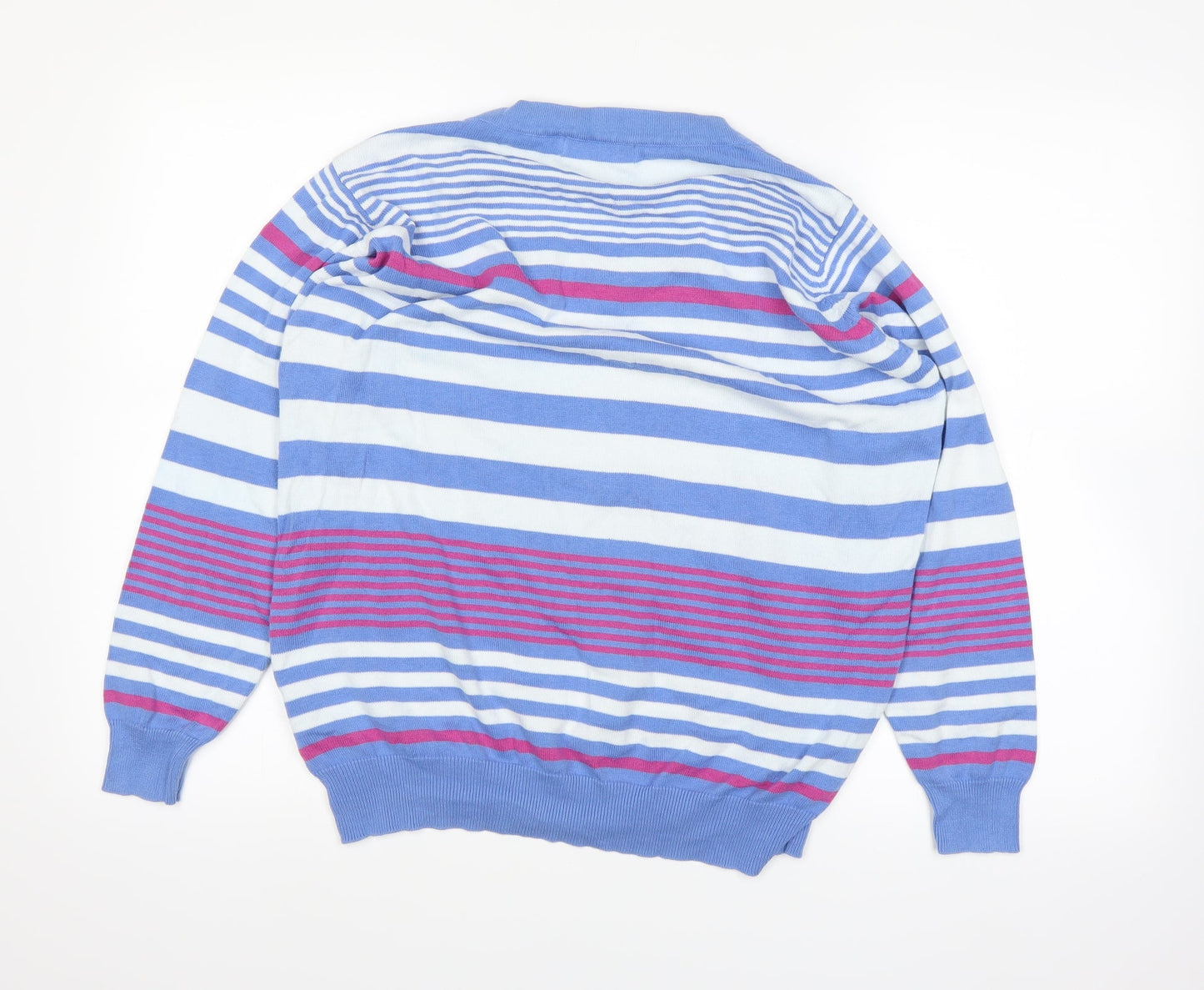 EWM Womens Blue Striped  Pullover Jumper Size L