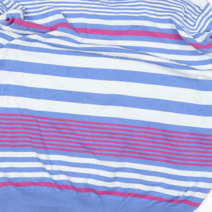 EWM Womens Blue Striped  Pullover Jumper Size L