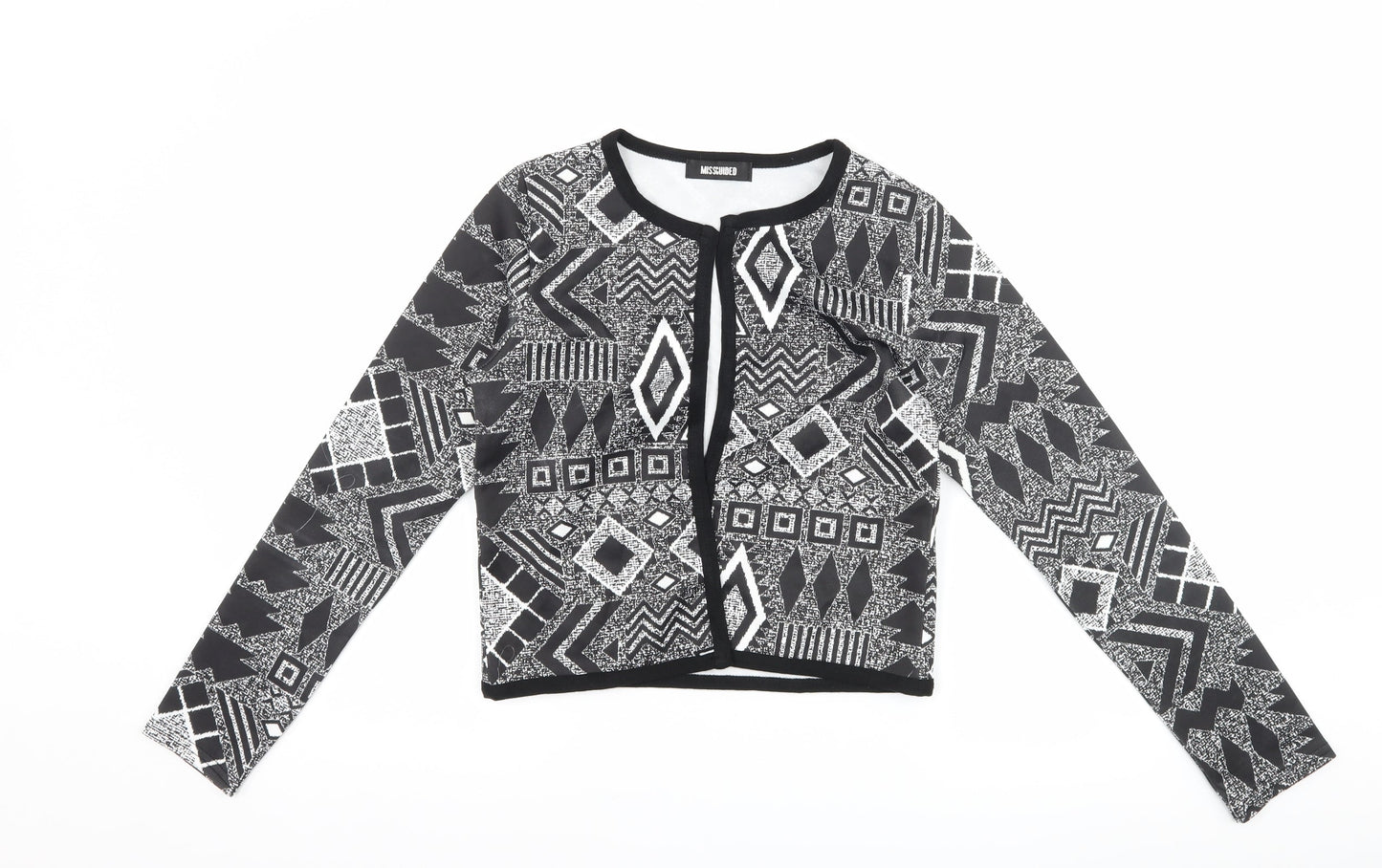 Missguided Womens Black Geometric  Jacket  Size 10