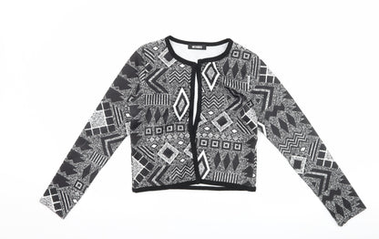 Missguided Womens Black Geometric  Jacket  Size 10