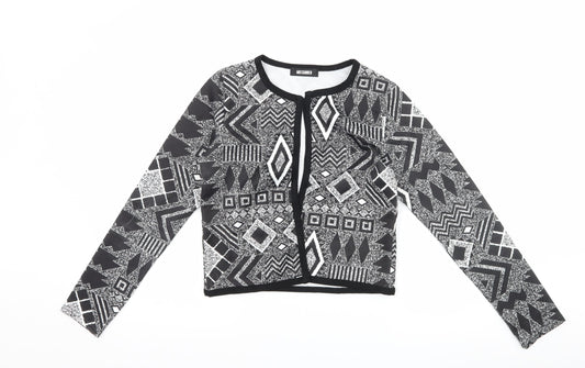 Missguided Womens Black Geometric  Jacket  Size 10