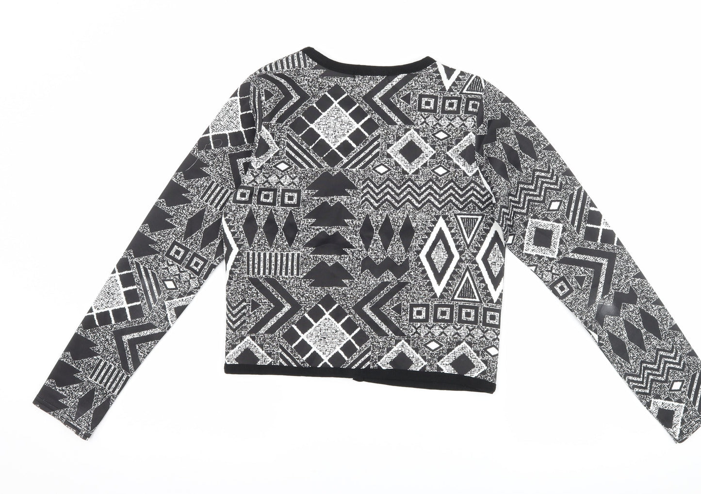 Missguided Womens Black Geometric  Jacket  Size 10