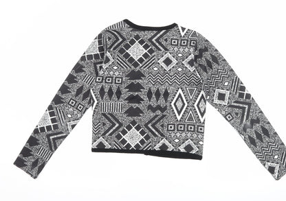 Missguided Womens Black Geometric  Jacket  Size 10