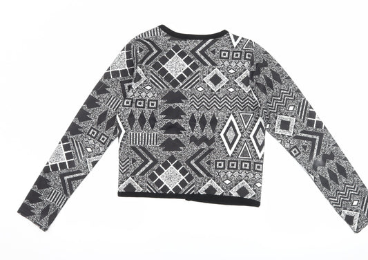 Missguided Womens Black Geometric  Jacket  Size 10