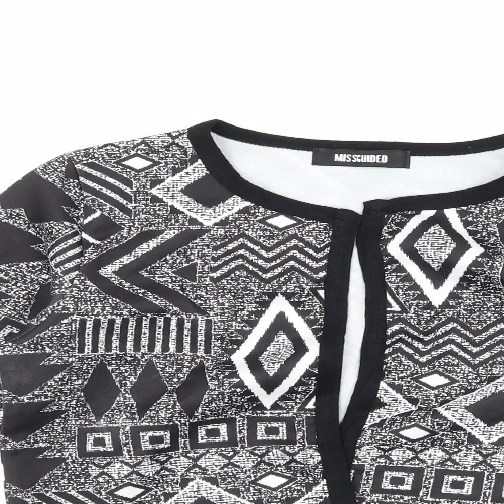 Missguided Womens Black Geometric  Jacket  Size 10
