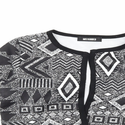 Missguided Womens Black Geometric  Jacket  Size 10