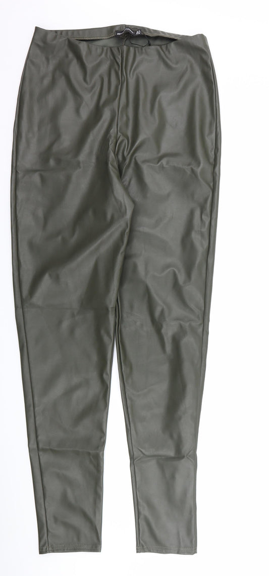Womens UK Size 12 PRETTYLITTLETHING Regular Fit  Green Trousers