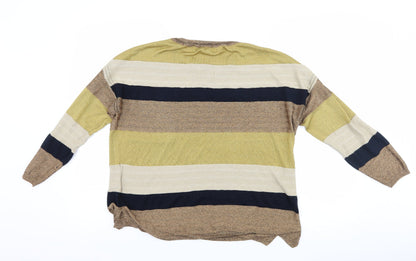 NEXT Womens Brown Striped  Pullover Jumper Size 16