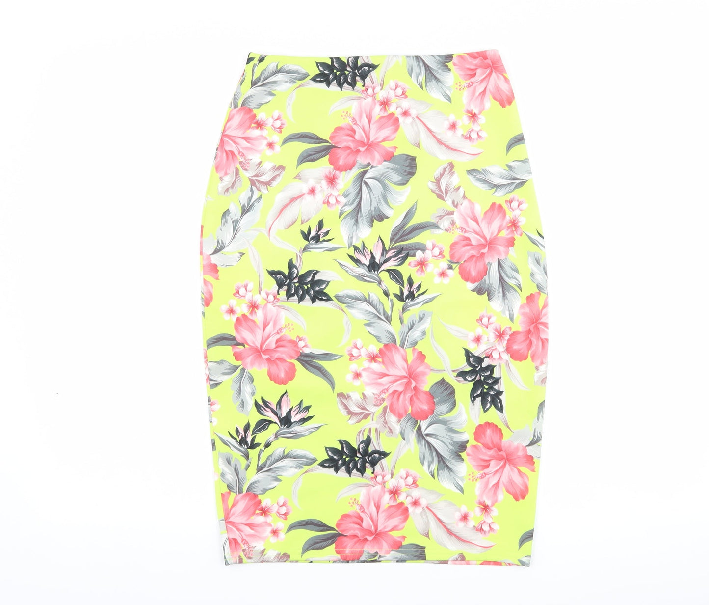 Missguided Womens Green Floral  Straight & Pencil Skirt Size 10