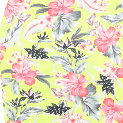 Missguided Womens Green Floral  Straight & Pencil Skirt Size 10