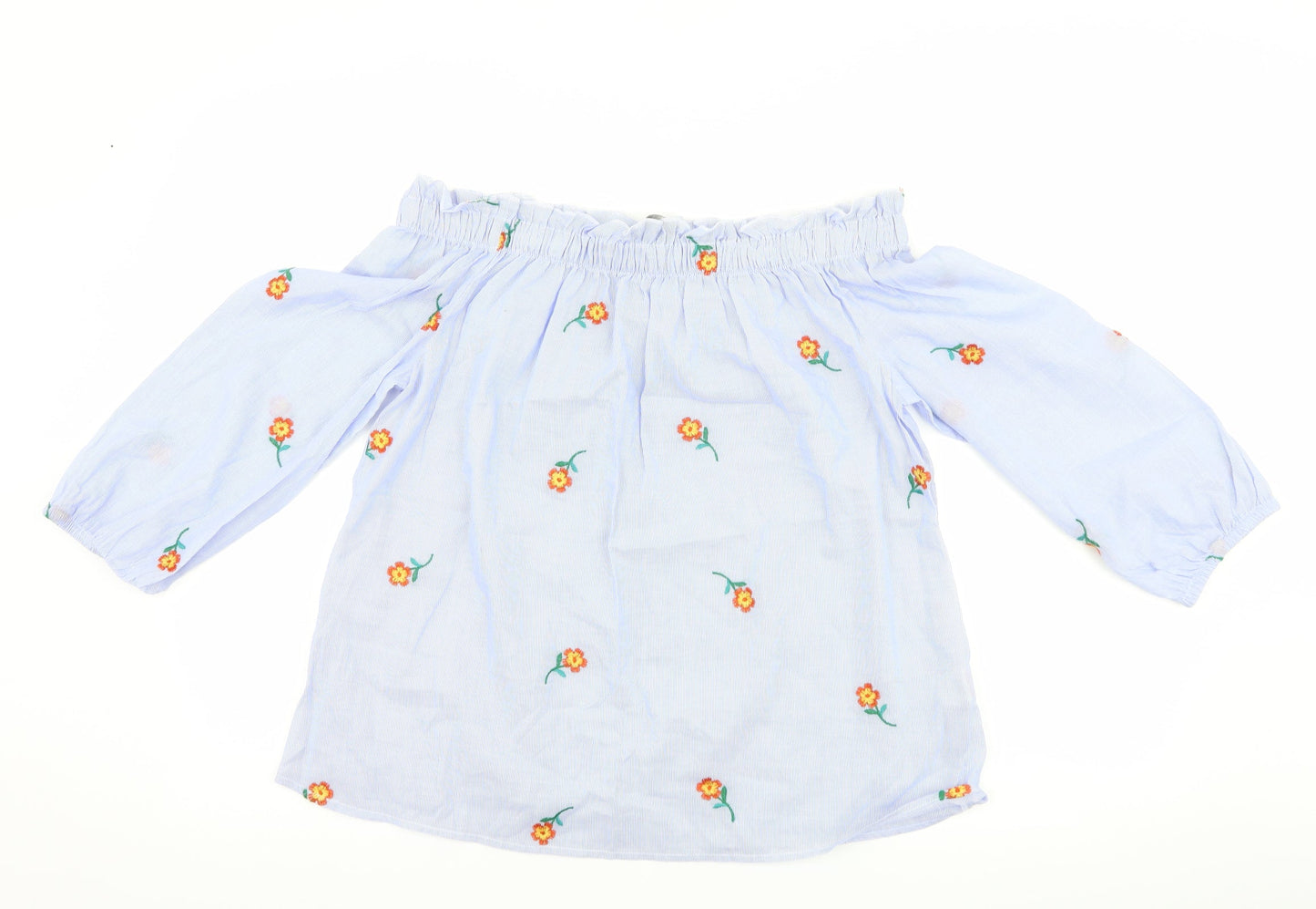 Womens UK Size 14 Papaya Blue Basic T-Shirt