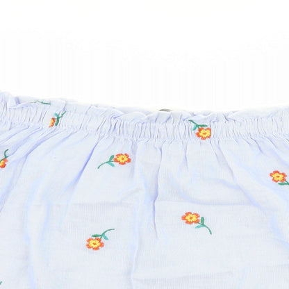 Womens UK Size 14 Papaya Blue Basic T-Shirt
