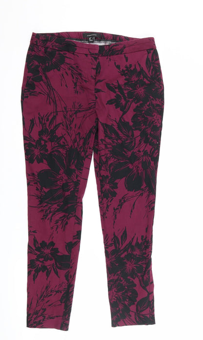 Atmosphere Womens Purple Floral  Trousers  Size 8 L26 in