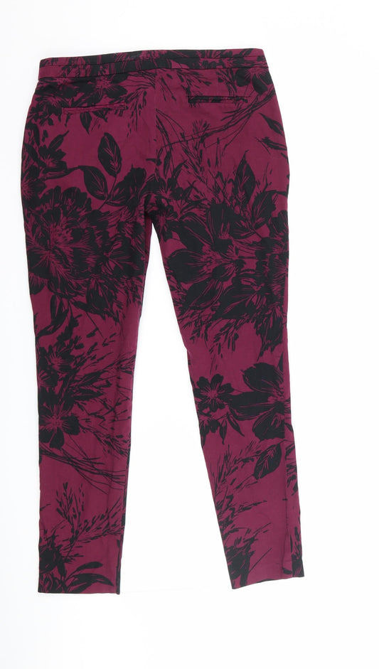 Atmosphere Womens Purple Floral  Trousers  Size 8 L26 in
