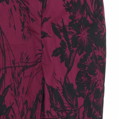 Atmosphere Womens Purple Floral  Trousers  Size 8 L26 in