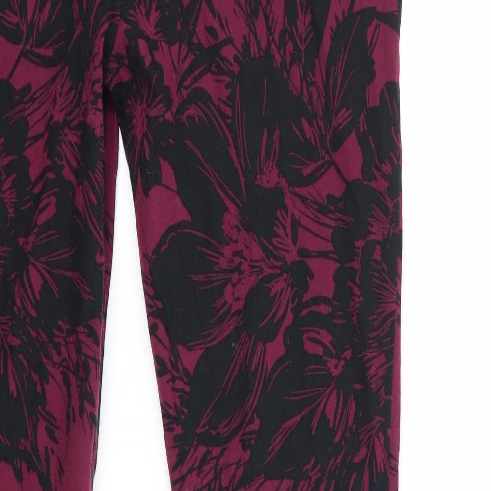 Atmosphere Womens Purple Floral  Trousers  Size 8 L26 in