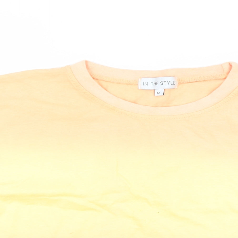 Womens UK Size 12 In the Style Orange Basic T-Shirt