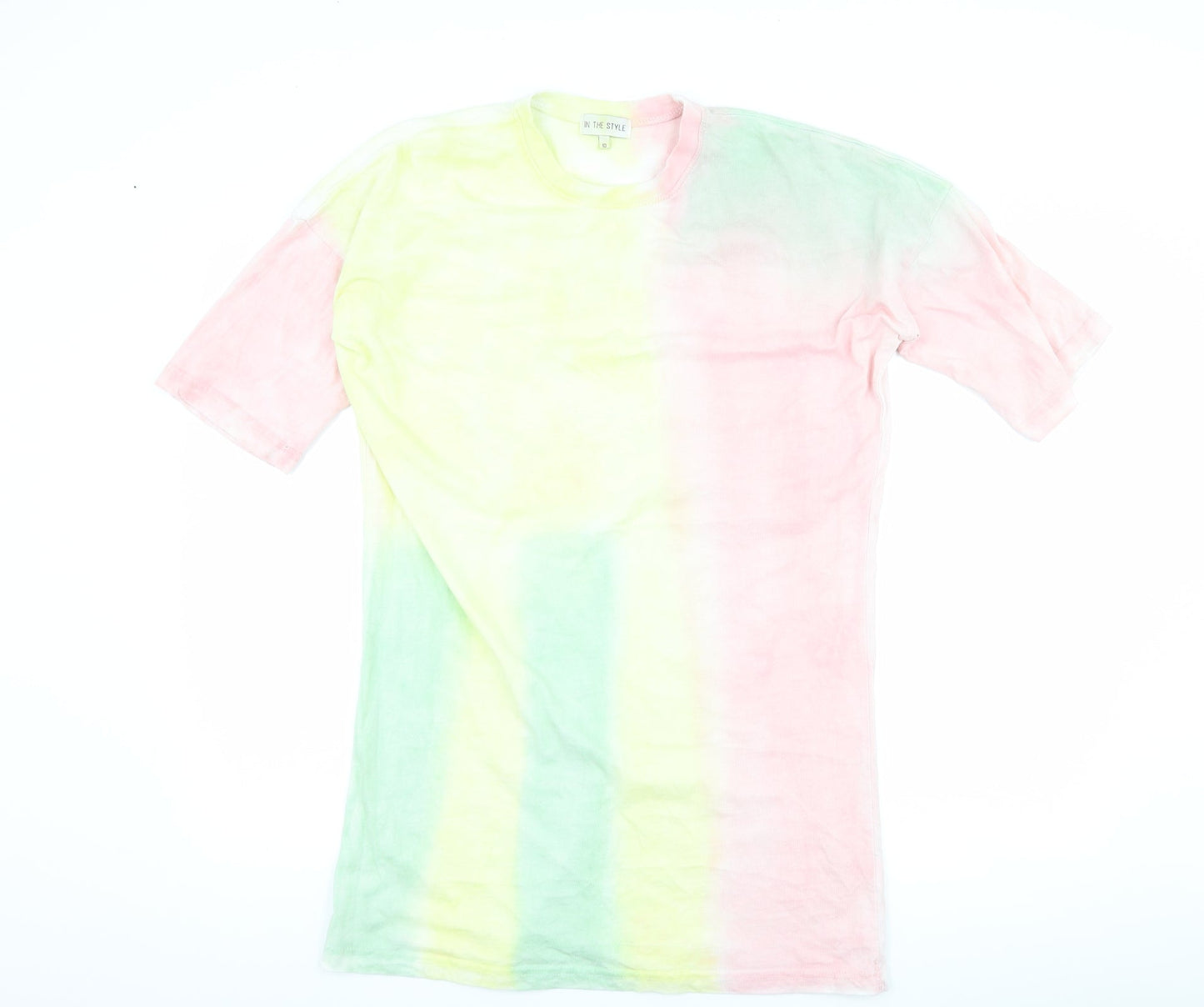 In the Style Womens Pink Striped  T-Shirt Dress  Size 10