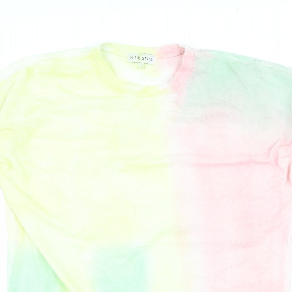 In the Style Womens Pink Striped  T-Shirt Dress  Size 10