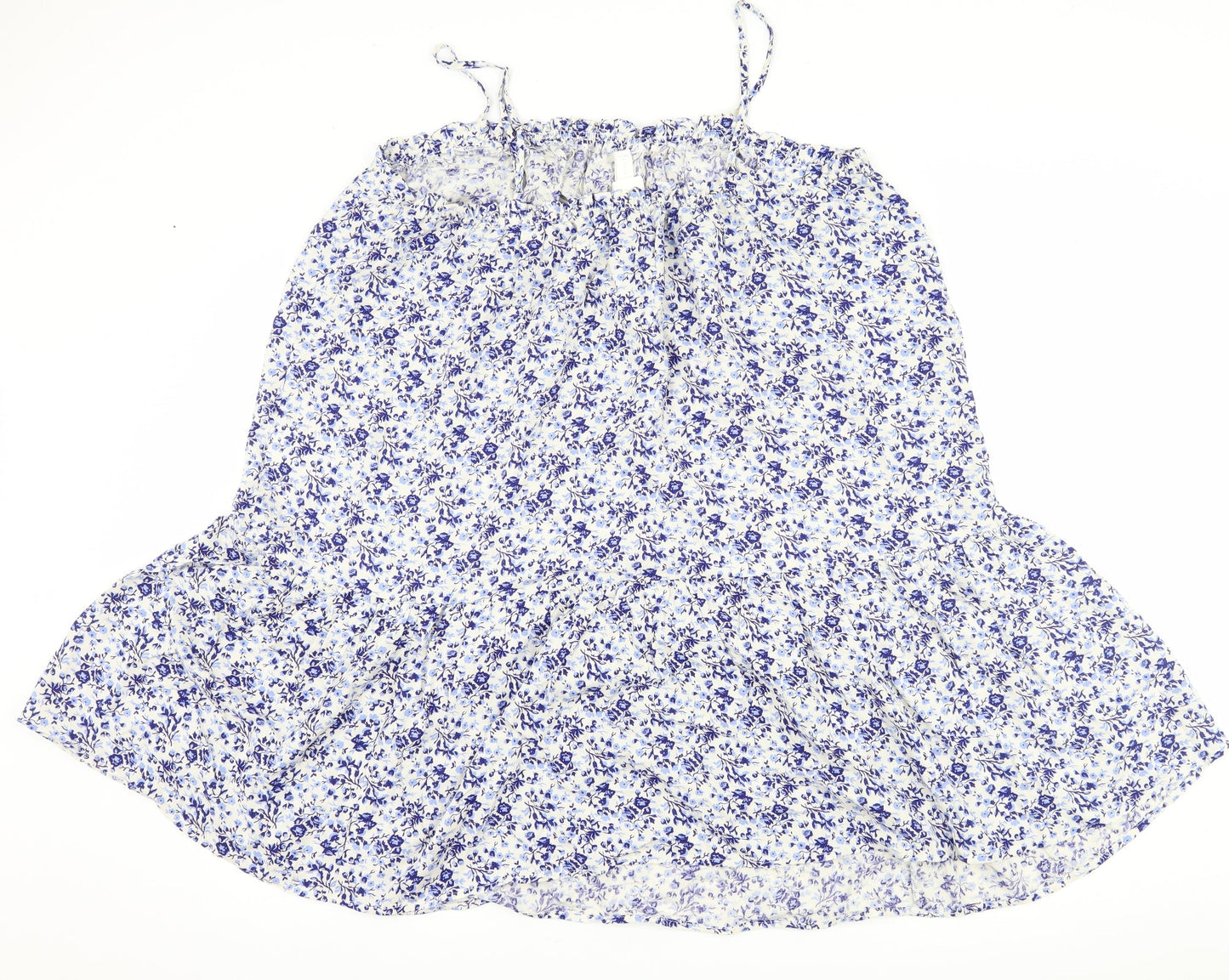 H&M Womens Blue Floral  Tank Dress  Size L