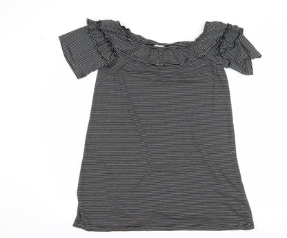 Papaya Womens Black Striped  Shift  Size M