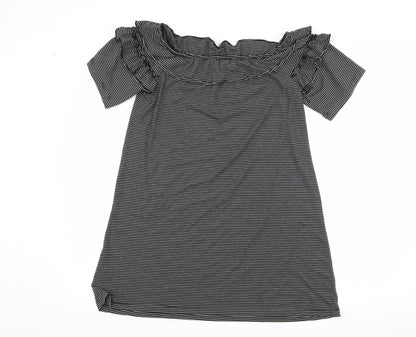 Papaya Womens Black Striped  Shift  Size M