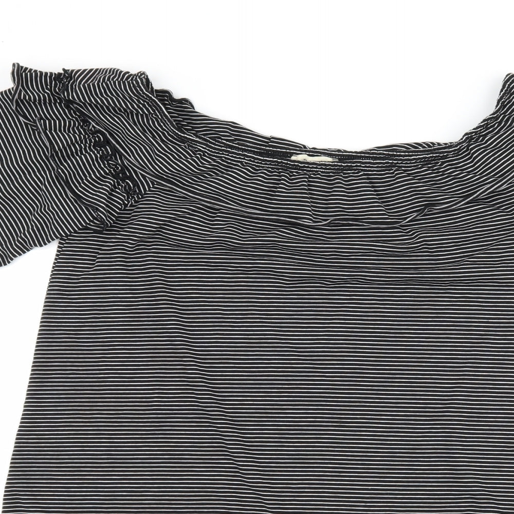 Papaya Womens Black Striped  Shift  Size M