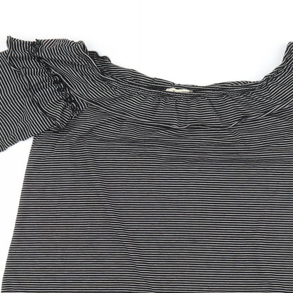 Papaya Womens Black Striped  Shift  Size M