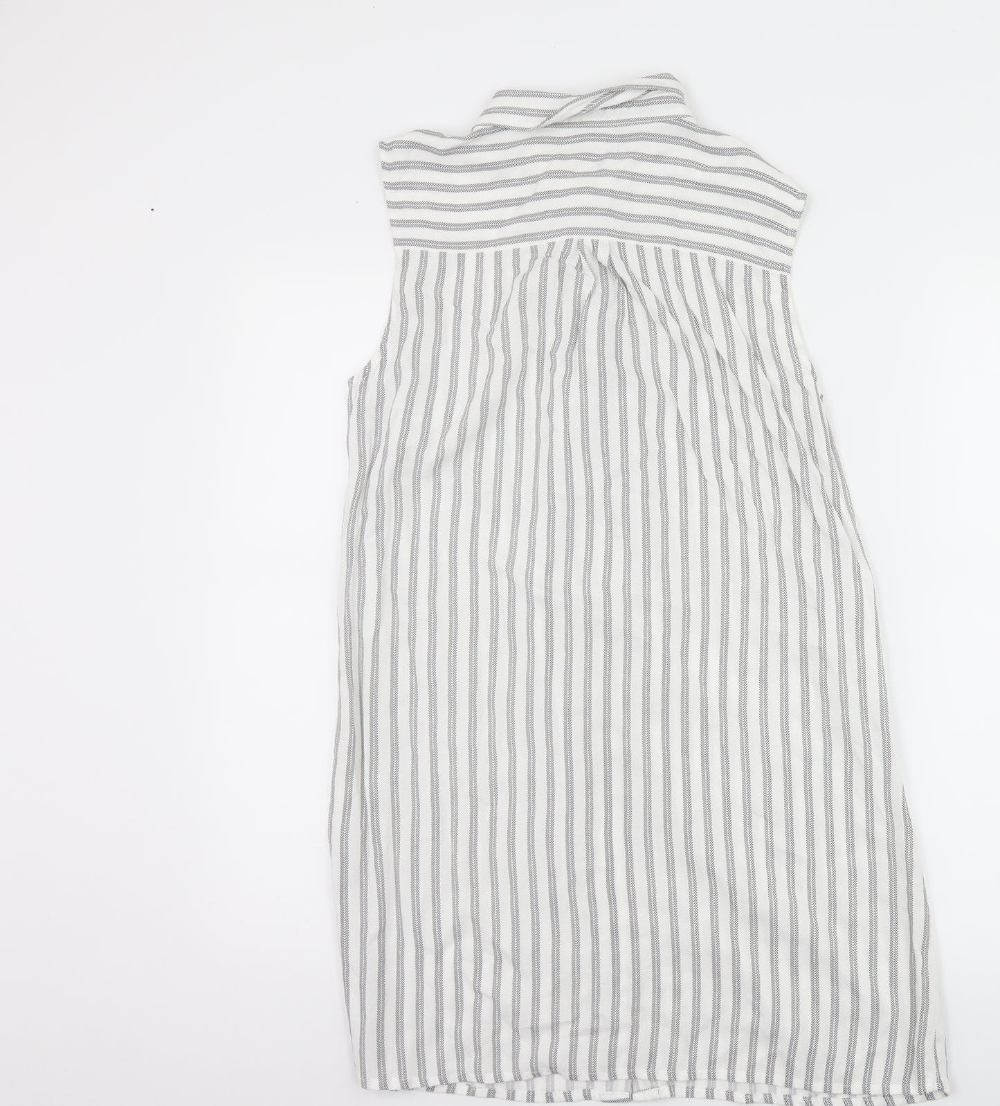 Peacocks Womens White Striped  Shirt Dress  Size 10