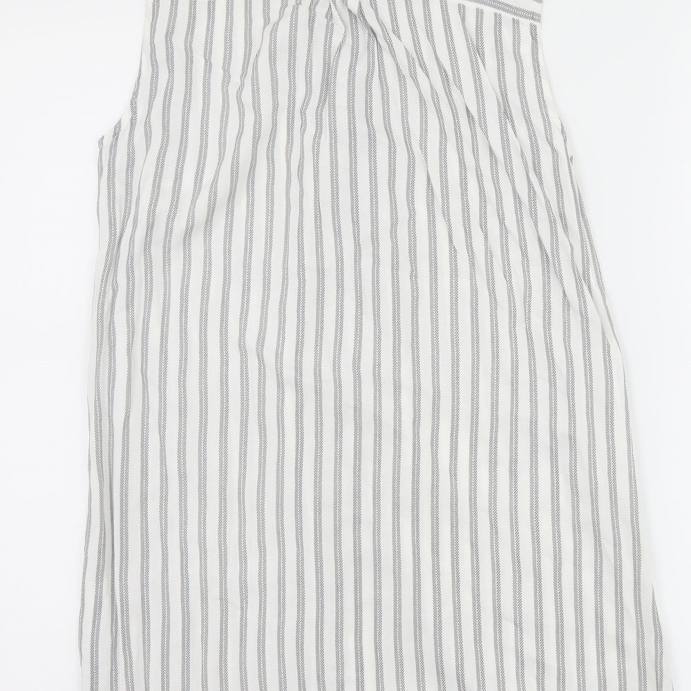 Peacocks Womens White Striped  Shirt Dress  Size 10