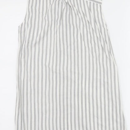 Peacocks Womens White Striped  Shirt Dress  Size 10