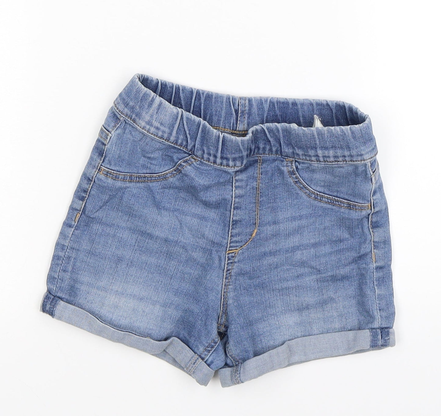&Denim Girls Blue  Denim Cut-Off Shorts Size 5-6 Years